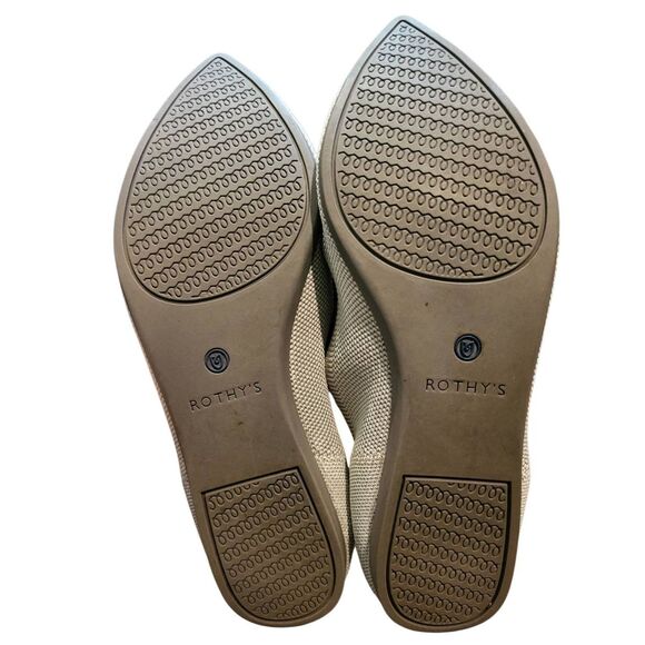 Rothy's Shoes Women's 9 Grey Flax Birdseye The Point Flat Pointed Toe Slip On - Picture 3 of 5